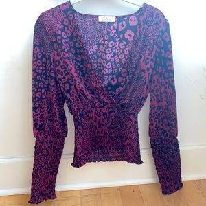 Purple cheetah print blouse